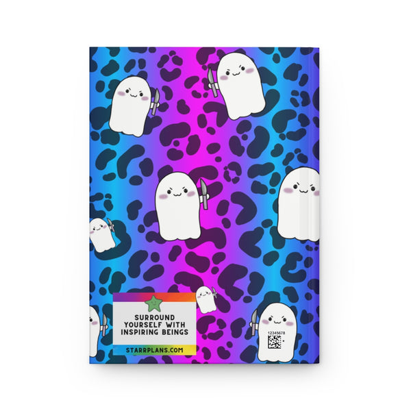 Pink & Blue Cheetah Animal Print Stabby Hardcover Journal Matte || Starr Plans Exclusive