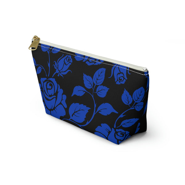 BLACK || Blue Floral || Accessory Pouch w T-bottom || Starr Plans Exclusive