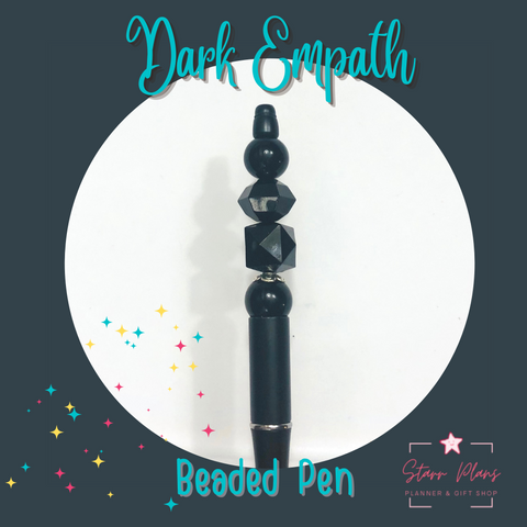 Beaded Pen || Gothic Glam - " Dark Empath" || Designed by Ximena Starr