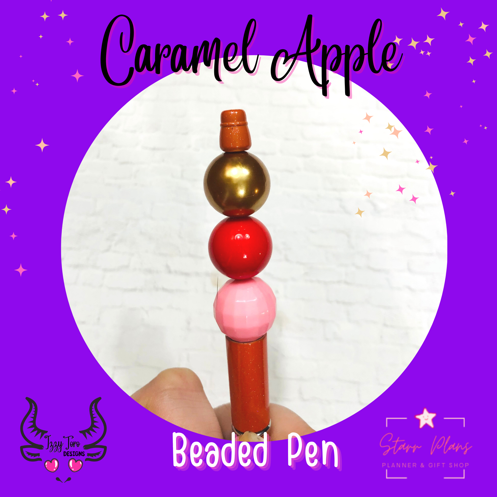 Beaded Pen || Beauty Magic || "Caramel Apple" Official Fidget Pen || Created by Izzy Toro Designs