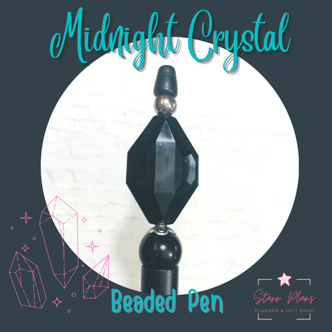 Beaded Pen || Gothic Glam - Midnight Crystal || Designed by Ximena Starr