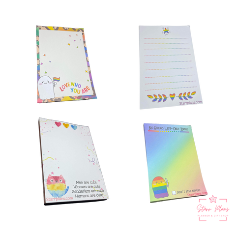 Notepads | 4 by 6 | Pride | LGBTQ+ | Stab*By Ghost | Handmade | Starr Plans Exclusive |