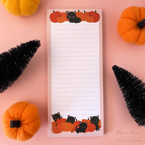 Pumpkin Patch Cat To Do List Notepad