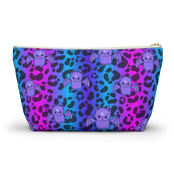 Pink & Blue Cheetah Print Batty Accessory Pouch w T-bottom