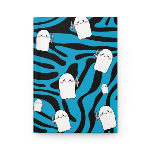 Blue Zebra Animal Print Stabby Hardcover Journal Matte || Starr Plans Exclusive