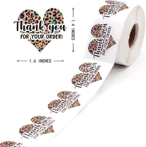 Happy Mail- Stickers - Thank you Animal Print Heart