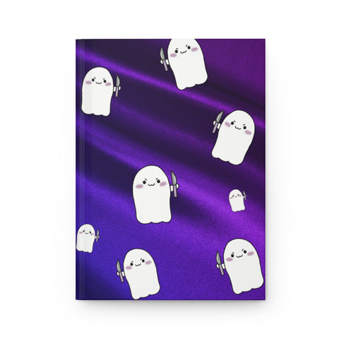 Purple Cover w Blue Back Satin Stabby AOP Hardcover Journal Matte || Starr Plans Exclusive