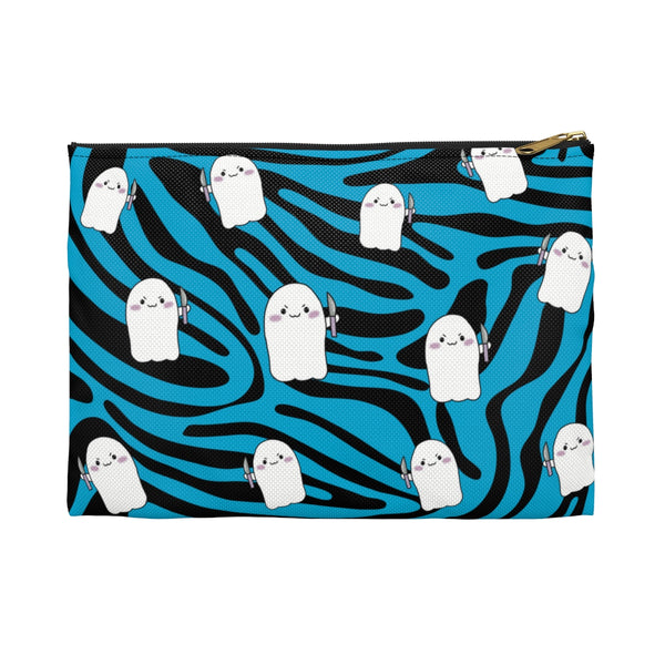 Blue Zebra Animal Print Stabby Accessory Pouch || Starr Plans Exclusive