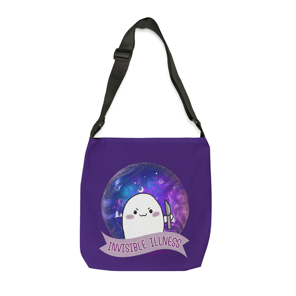 Stabby - Invisible Illness - Purple  Adjustable Tote Bag (AOP) 2 Sizes