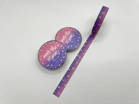 Over the Moon Celestial Washi Tape, Washi Tape Set, Washi Tape