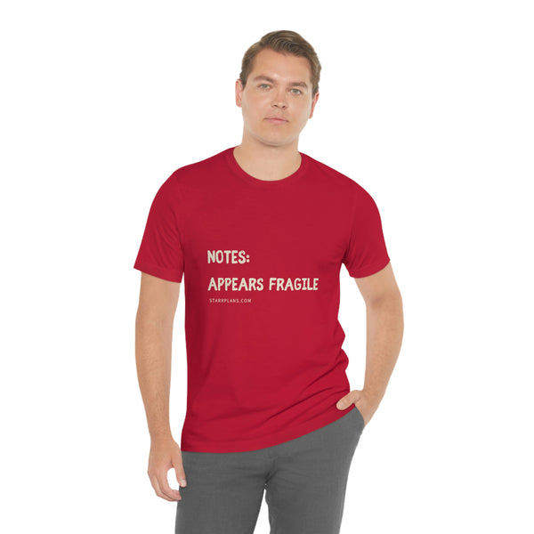 Dr Notes: Appears Fragile Unisex Jersey Short Sleeve Tee
