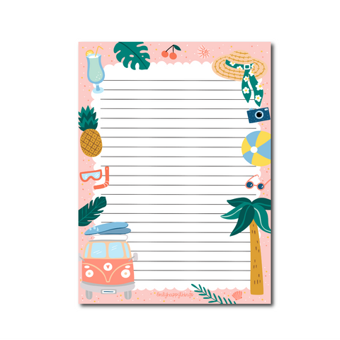 Double Sided Notepad Pink summer vibes A5