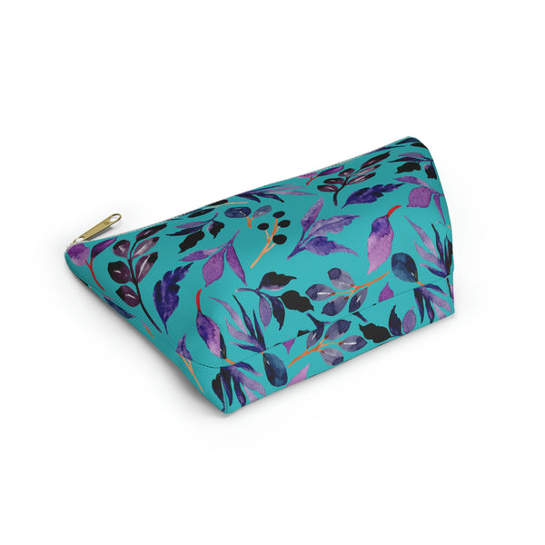 Teal Floral Accessory Pouch w T-bottom || Starr Plans Exclusive