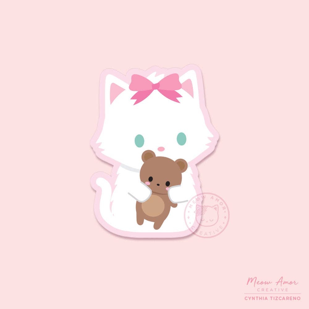 Kitten with Teddy Vinyl Sticker