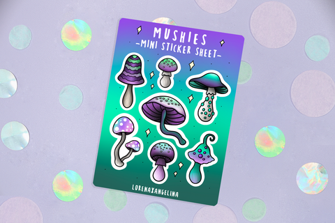 Enchanted Mushroom Mini Sticker Sheet Forest Fantasy