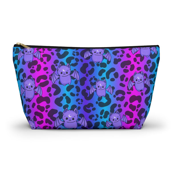 Pink & Blue Cheetah Print Batty Accessory Pouch w T-bottom