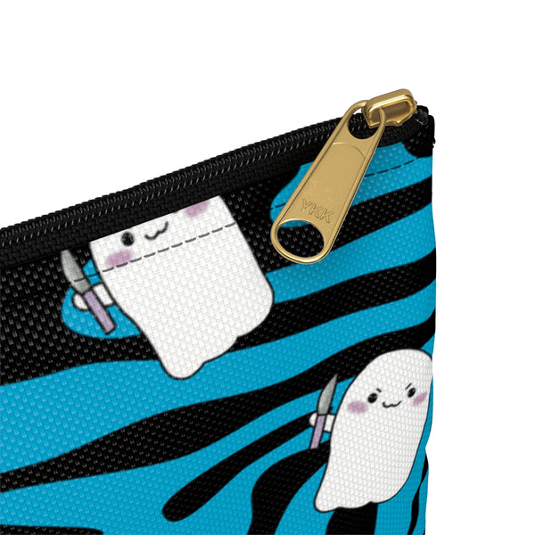 Blue Zebra Animal Print Stabby Accessory Pouch || Starr Plans Exclusive