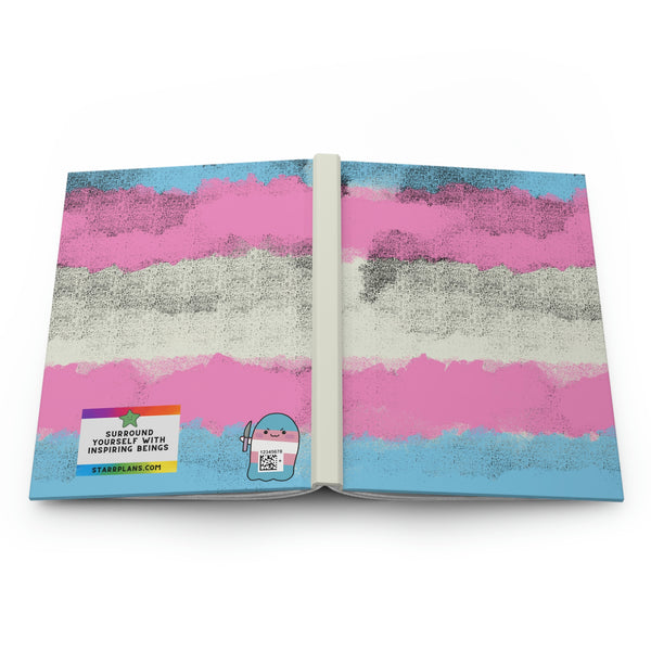 Trans Flag Colors -  PINK BLUE WHITE -  Hardcover Journal Matte || Starr Plans Exclusive