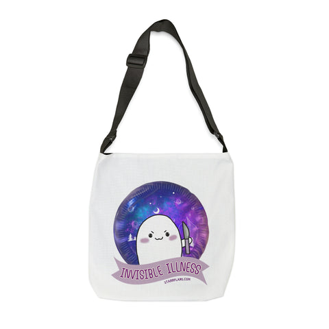 Stabby - Invisible Illness - White / Adjustable Tote Bag (AOP) 2 Sizes