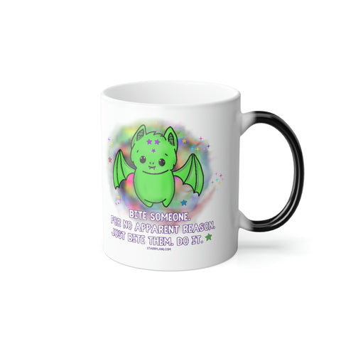 Batty - Bite Someone || Black Color Morphing Mug, 11oz