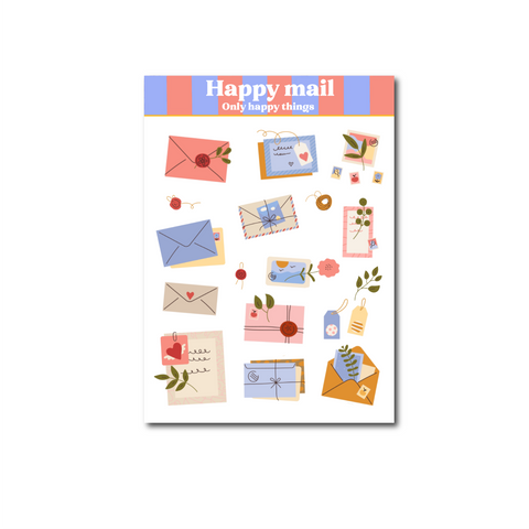 Stickersheet Happy mail A6