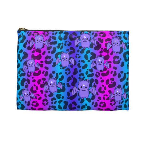 Pink & Blue Batty Animal Print Cheetah Accessory Pouch || Starr Plans Exclusive