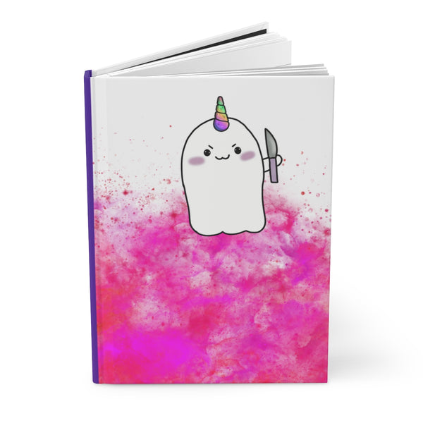 White with Pink Smoke Stabbycorn AOP Hardcover Journal Matte || Starr Plans Exclusive
