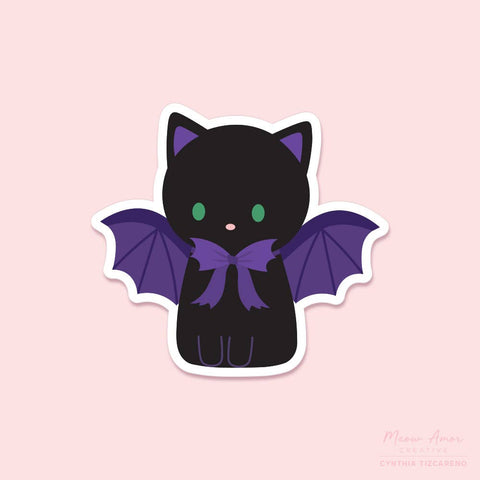 Bat Cat Vinyl Sticker