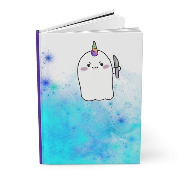 White with Blue Smoke Stabbycorn Hardcover Journal Matte || Starr Plans Exclusive