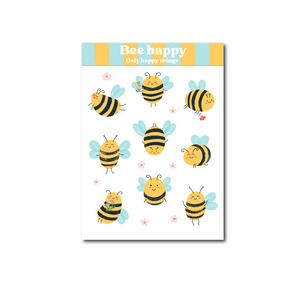Stickersheet Bee happy A6