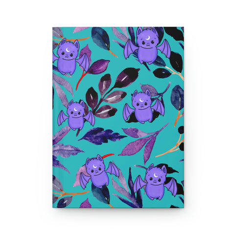 Teal Floral Batty AOP Hardcover Journal Matte || Starr Plans Exclusive