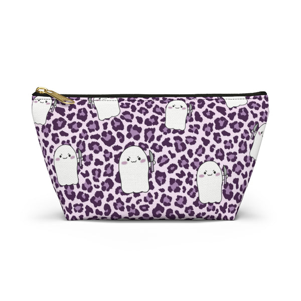 Purple Cheetah Animal Print Stabby Accessory Pouch w T-bottom