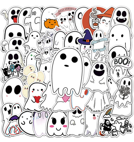 Vinyl Sticker Mix || Kawaii Ghosts || 25 Pieces