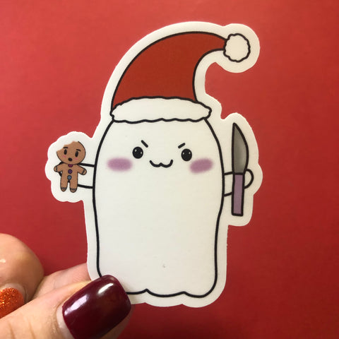 Holiday inspired Stabby Ghost Single Vinyl Sticker