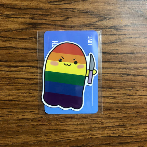 Stabby Ghost with knife| Rainbow Pride | Starr Plans Exclusive
