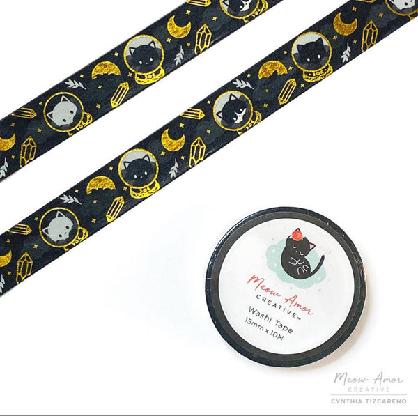 Crystal Ball Cat GoldFoil Washi Tape