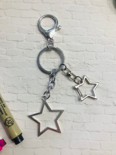 "Starrling Love" || Keychain & Planner Charm ||  Double Star Charms || Designed by Ximena Starr
