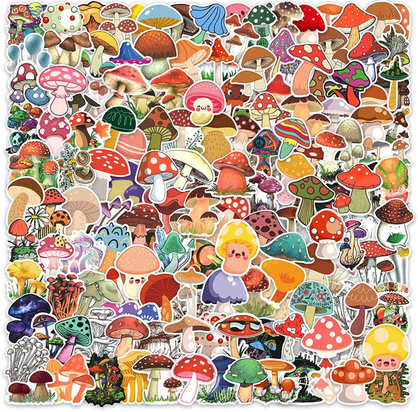 Vinyl Sticker Mix || Kawaii & Trippy Mushrooms || 25 pieces