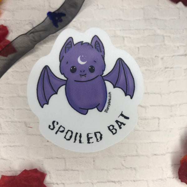 Spoiled Bat || Batty Sticker || Brat|| Bat Lover || Spooky || Stabby Ghost Vinyl Sticker || Starr Plans